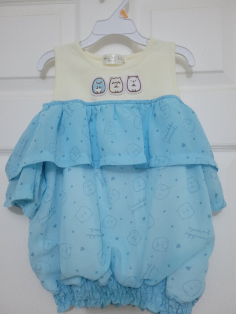San-X Sumikko Gurashi Cute Pastel Blue Cold Shoulder Top For Kids